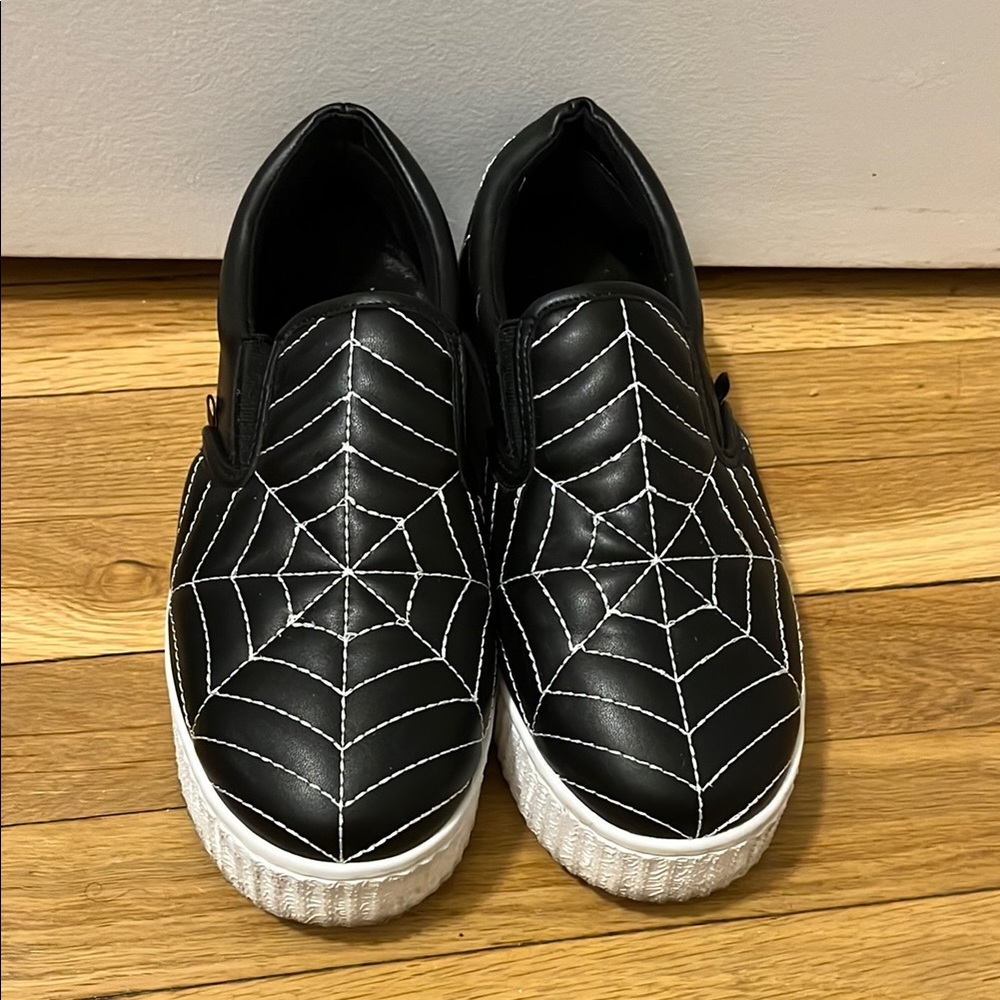 Strange Cvlt Spider Web Creeper Slip-On Sneakers